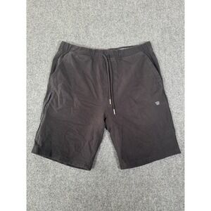 Mack Weldon Ace Sweatshort Mens Large Black Cotton Spandex Drawstring Gym Shorts